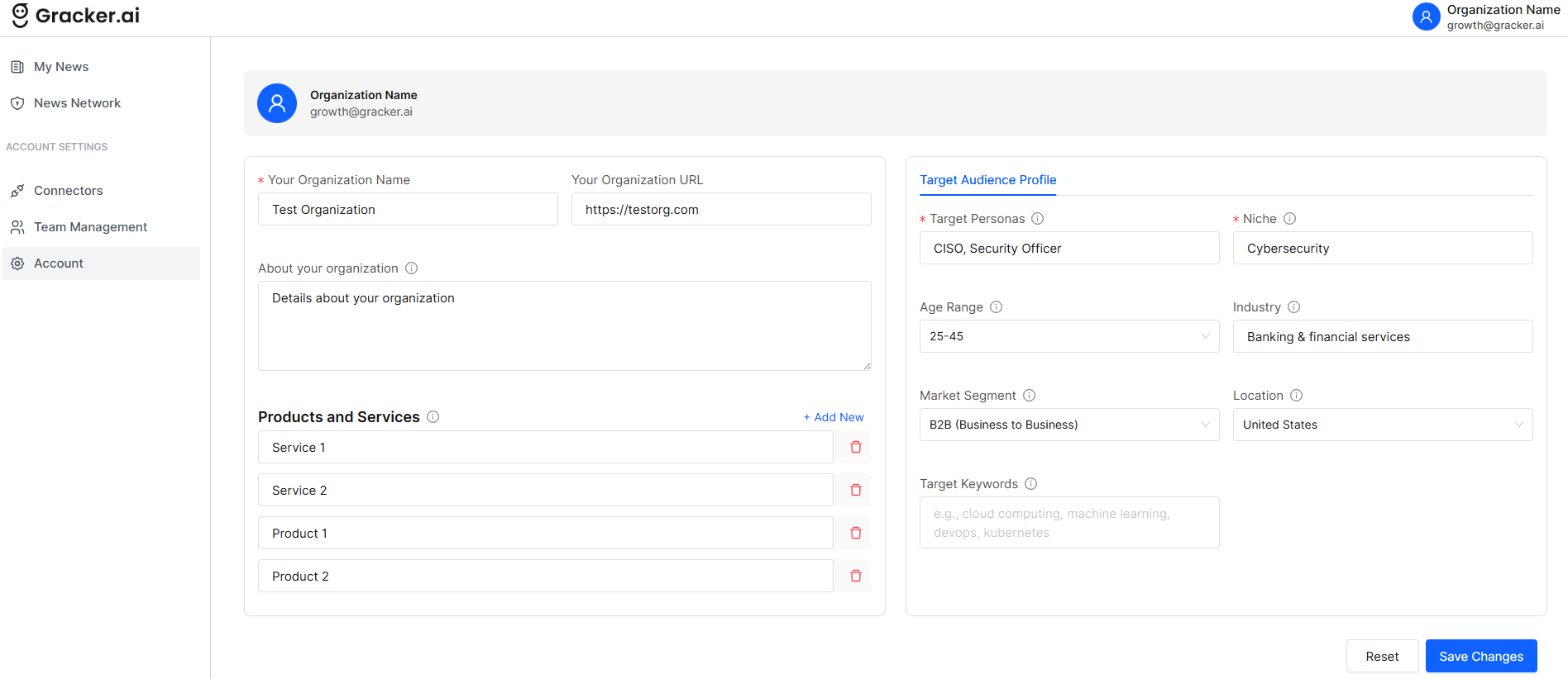Account Section