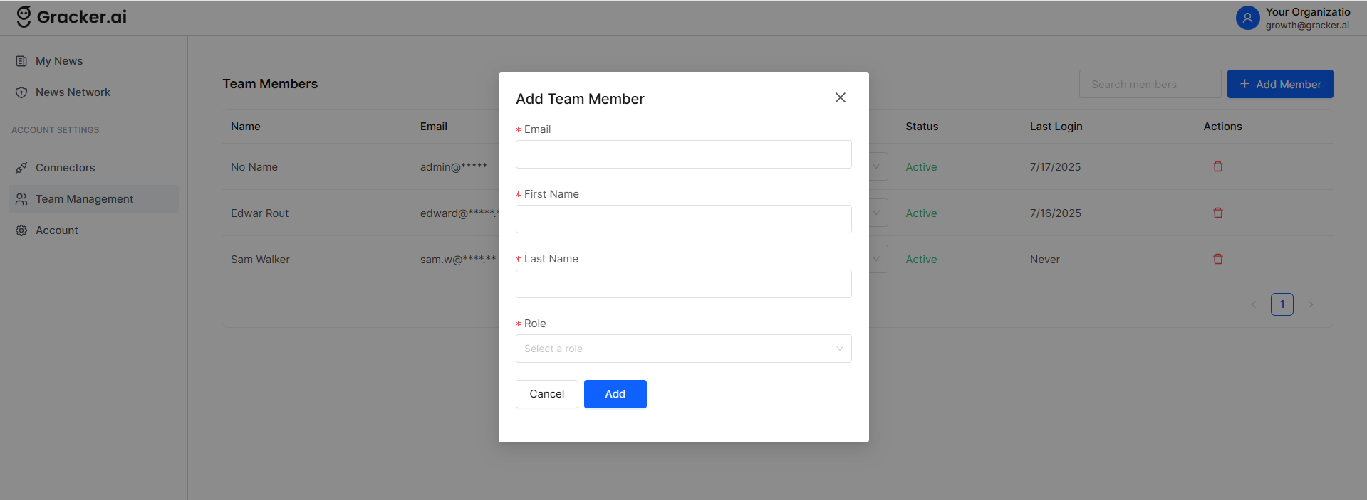 Add Team Member