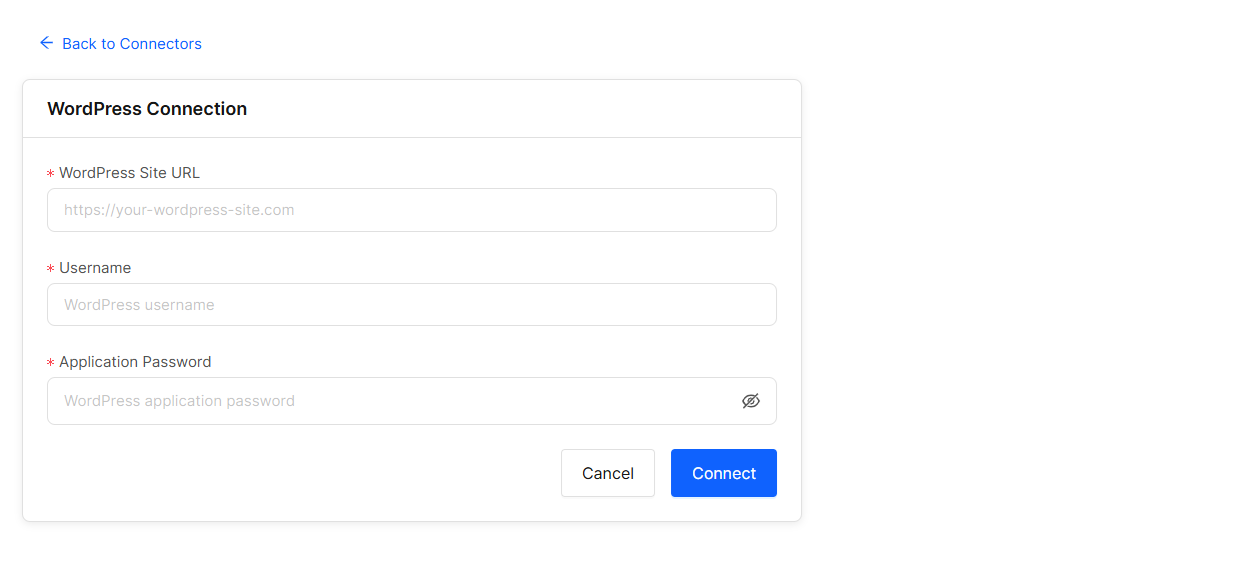 WordPress Connection