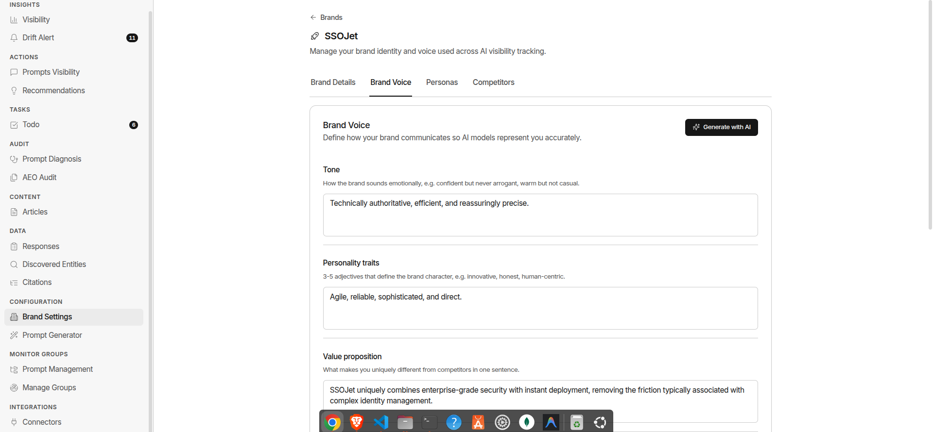 Brand Voice Settings